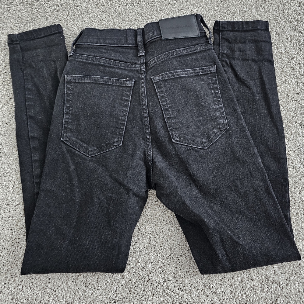 Everlane high rise skinny jean black 23 ankle